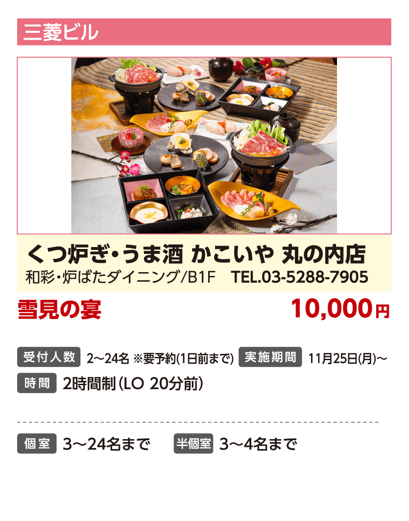 くつ炉ぎ・うま酒 かこいや 丸の内店